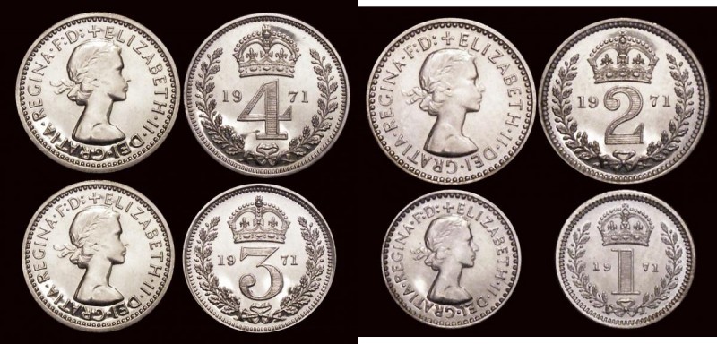 Maundy Set 1971 ESC 2588, S.4211 UNC, the Fourpence with the lightest of contact...