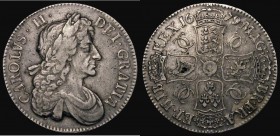 Crown 1679 Fourth Bust TRICESIMO PRIMO ESC 57, Bull 405, Good Fine or better with some haymarking and a metal flaw on the harp strings

Estimate: GB...