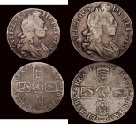 Crowns (2) 1695 SEPTIMO ESC 86, Bull 990 VG with two long thin scratches on the obverse, 1696 OCTAVO ESC 89, Bull 995 VG/NVG

Estimate: GBP 100 - 12...