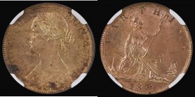 Farthing 1873 High 3 in date (3 clear of linear circle) Freeman 524, dies 3+B in an NGC holder and graded MS63 RB

Estimate: GBP 45 - 55