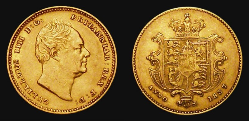 Half Sovereign 1837 Marsh 413 About VF/Good Fine and problem-free, all William I...