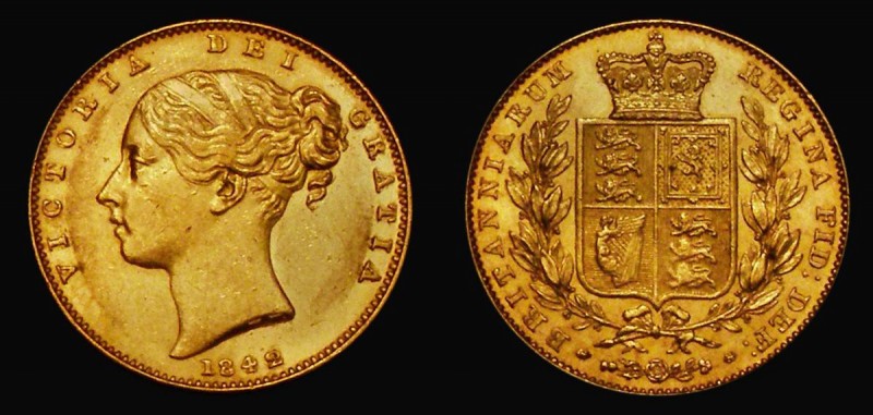 Sovereign 1842 Marsh 25 About EF/EF the obverse with some contact marks, the rev...