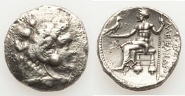 MACEDONIAN KINGDOM. Alexander III the Great (336-323 BC). AR tetradrachm (26mm, 16.74 gm, 5h). About XF, porosity. Posthumous issue of Tyre, dated Reg...