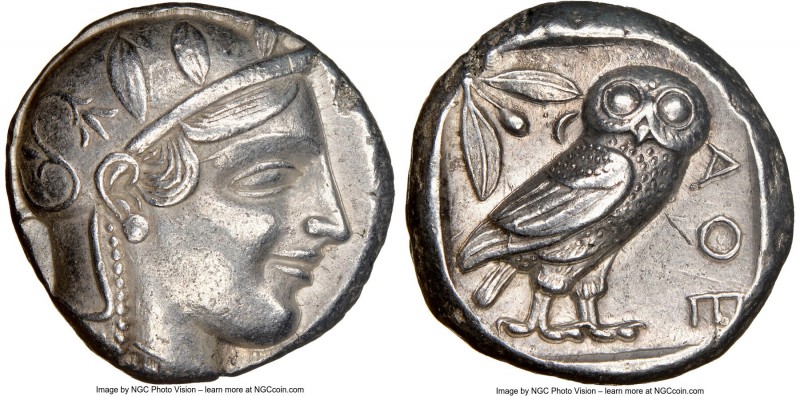 ATTICA. Athens. Ca. 455-440 BC. AR tetradrachm (23mm, 17.13 gm, 10h). NGC Choice...