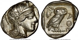 ATTICA. Athens. Ca. 440-404 BC. AR tetradrachm (26mm, 17.22 gm, 9h). NGC MS 5/5 - 4/5, brushed. Mid-mass coinage issue. Head of Athena right, wearing ...