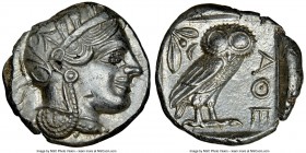 ATTICA. Athens. Ca. 440-404 BC. AR tetradrachm (24mm, 17.19 gm, 1h). NGC MS 4/5 - 3/5, brushed. Mid-mass coinage issue. Head of Athena right, wearing ...