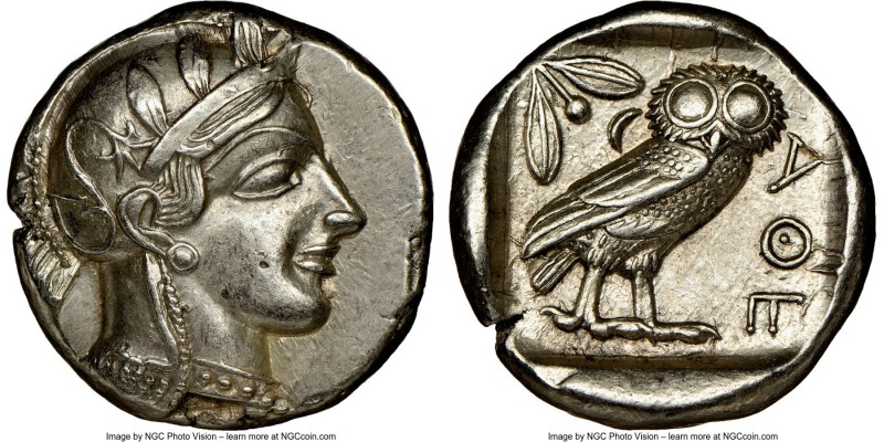 ATTICA. Athens. Ca. 440-404 BC. AR tetradrachm (25mm, 17.15 gm, 8h). NGC Choice ...
