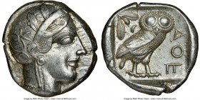 ATTICA. Athens. Ca. 440-404 BC. AR tetradrachm (24mm, 17.17 gm, 3h). NGC AU 5/5 - 5/5. Mid-mass coinage issue. Head of Athena right, wearing crested A...