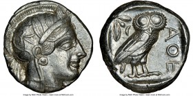 ATTICA. Athens. Ca. 440-404 BC. AR tetradrachm (24mm, 17.20 gm, 7h). NGC AU 5/5 - 4/5. Mid-mass coinage issue. Head of Athena right, wearing crested A...