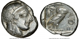ATTICA. Athens. Ca. 440-404 BC. AR tetradrachm (25mm, 17.18 gm, 3h). NGC AU 5/5 - 4/5. Mid-mass coinage issue. Head of Athena right, wearing crested A...