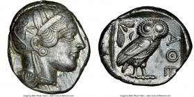 ATTICA. Athens. Ca. 440-404 BC. AR tetradrachm (26mm, 17.20 gm, 4h). NGC AU 5/5 - 4/5. Mid-mass coinage issue. Head of Athena right, wearing crested A...