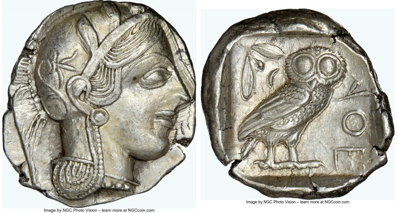 ATTICA. Athens. Ca. 440-404 BC. AR tetradrachm (26mm, 17.15 gm, 11h). NGC AU 5/5...