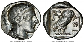 ATTICA. Athens. Ca. 440-404 BC. AR tetradrachm (25mm, 17.20 gm, 7h). NGC AU 5/5 - 4/5. Mid-mass coinage issue. Head of Athena right, wearing crested A...