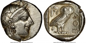 ATTICA. Athens. Ca. 440-404 BC. AR tetradrachm (24mm, 17.19 gm, 5h). NGC AU 4/5 - 3/5, brushed. Mid-mass coinage issue. Head of Athena right, wearing ...