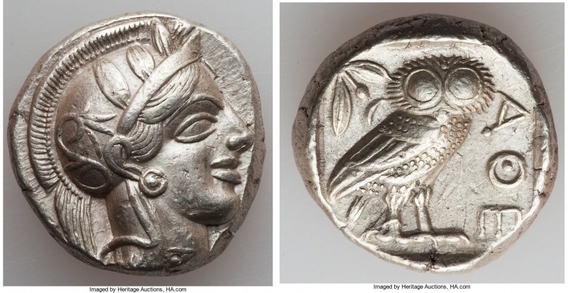 ATTICA. Athens. Ca. 440-404 BC. AR tetradrachm (23mm, 17.18 gm, 1h). Choice XF. ...