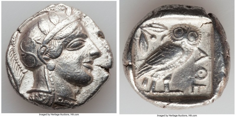 ATTICA. Athens. Ca. 440-404 BC. AR tetradrachm (26mm, 17.12 gm, 9h). VF. Mid-mas...