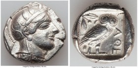 ATTICA. Athens. Ca. 440-404 BC. AR tetradrachm (26mm, 17.12 gm, 9h). VF. Mid-mass coinage issue. Head of Athena right, wearing crested Attic helmet or...