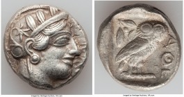 ATTICA. Athens. Ca. 440-404 BC. AR tetradrachm (24mm, 17.14 gm, 9h). XF. Mid-mass coinage issue. Head of Athena right, wearing crested Attic helmet or...