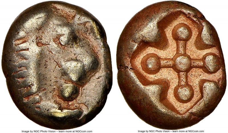 IONIA. Miletus. Ca. 600-550 BC. EL 1/12 stater or hemihecte (8mm, 1.12 gm). NGC ...
