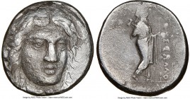CARIAN SATRAPS. Maussollus (377-352 BC). AR drachm (15mm, 12h). NGC Fine. Laureate head of Apollo facing, turned slightly right, hair parted in center...