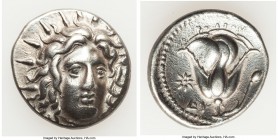 CARIAN ISLANDS. Rhodes. Ca. 250-205 BC. AR didrachm (20mm, 6.58 gm, 11h). About XF. Ca. 250 BC. Radiate head of Helios facing slightly to right / ΡΟΔΙ...