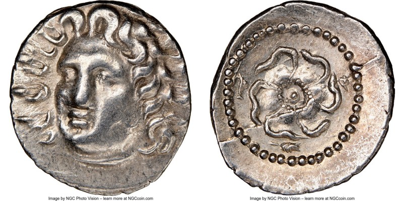 CARIAN ISLANDS. Rhodes. Ca. 84-30 BC. AR drachm (19mm, 11h). NGC Choice XF. Radi...