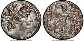 SELEUCID KINGDOM. Philip I Philadelphus (ca. 95/4-76/5 BC). AR tetradrachm (26mm, 12h). NGC Choice XF, brushed. Posthumous issue of Antioch on the Oro...