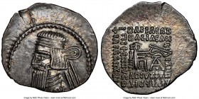 PARTHIAN KINGDOM. Artabanus IV (ca. AD 10-38). AR drachm (23mm, 1h). NGC Choice AU. Ecbatana mint. Bust of Artabanus IV left with long pointed beard, ...