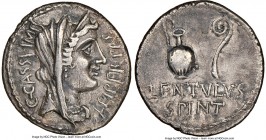 C. Cassius Longinus, Imperator and Assassin of Caesar (44-42 BC). AR denarius (18mm, 3.47 gm, 7h). NGC Choice VF 5/5 - 2/5. Military mint traveling wi...