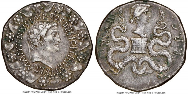 Marc Antony, as Imperator and Triumvir (43-30 BC), with Octavia. AR cistophorus ...