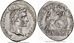 Augustus (27 BC-AD 14). AR denarius (21mm, 3.64 gm, 8h). NGC XF 5/5 - 3/5. Lugdunum, 2 BC-AD 4. CAESAR AVGVSTVS-DIVI F PATER PATRIAE, laureate head of...