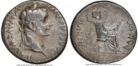 Tiberius (AD 14-37). AR denarius (19mm, 11h). NGC VG. Lugdunum, ca. AD 18-35. TI CAESAR DIVI-AVG F AVGVSTVS, laureate head of Tiberius right / PONTIF-...