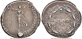 Roman Civil Wars (AD 68-69). AR denarius (17mm, 3.23 gm, 6h). NGC Choice XF 4/5 - 2/5, scratches. Gallic mint, wars of Vindex and Galba, Spring-Summer...