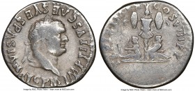 Titus (AD 79-81). AR denarius (19mm, 7h). NGC Choice Fine. Rome, 1 January-30 June AD 80. IMP TITVS CAES VESPASIAN AVG P M, laureate head of Titus rig...
