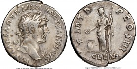 Hadrian (AD 117-138). AR denarius (19mm, 6h). NGC VF. Rome, AD 119-122. IMP CAESAR TRAIAN HADRIANVS AVG, laureate bust of Hadrian right, drapery on fa...