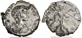 Caracalla (AD 198-217). AR denarius (19mm, 6h). NGC Choice XF. Rome, AD 196-198. M AVR ANTON CAES PONTIF, bare head, draped bust of Caracalla right / ...