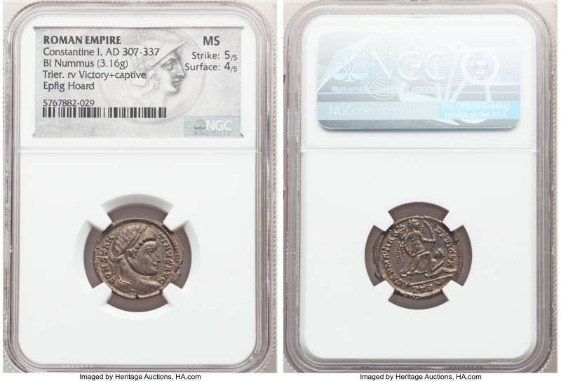 Constantine I the Great (AD 307-337). AE3 or BI nummus (20mm,3.16gm 11h). NGC MS...