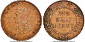 George V 1/2 Penny 1923-(m) AU Details (Corrosion) NGC, Melbourne mint, KM22. 

HID09801242017

© 2020 Heritage Auctions | All Rights Reserved