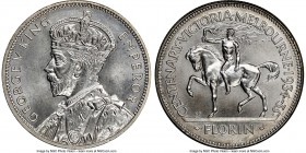 George V "Victoria & Melbourne" Florin 1934-1935 MS64 NGC, KM33. 21,000 pieces of the original 75,000 pieces struck were melted. Issued to commemorate...