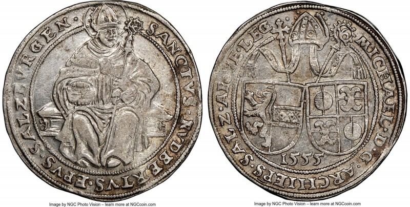 Salzburg. Michael von Khüenburg Taler 1555 AU55 NGC, Dav-8170, Probszt-418. 

...