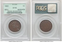 Victoria "Small Date - Large Leaves" Cent 1891 XF45 PCGS, London mint, KM7. Variety with small date & large leaves. Ex. Norweb Collection

HID098012...