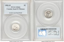Edward VII "Small H" 5 Cents 1902-H MS64 PCGS, Heaton mint, KM9. Small narrow H variety. Ex. Pittman Collection

HID09801242017

© 2020 Heritage A...