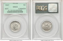 George VI "Dot" 5 Cents 1947 MS63 PCGS, Royal Canadian mint, KM39a. Dot behind date variety. 

HID09801242017

© 2020 Heritage Auctions | All Righ...