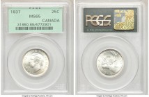 George VI 25 Cents 1937 MS65 PCGS, Royal Canadian mint, KM35.

HID09801242017

© 2020 Heritage Auctions | All Rights Reserved