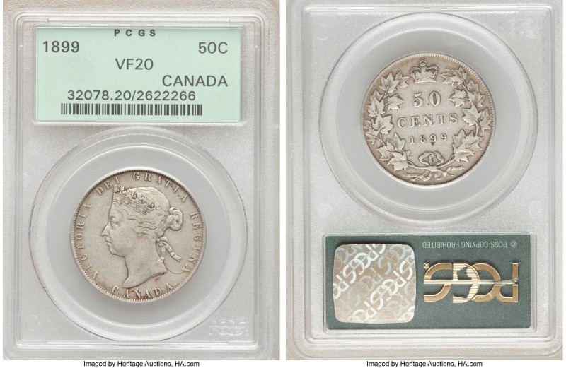 Victoria 50 Cents 1899 VF20 PCGS, London mint, KM6. Semi-key date and decent col...