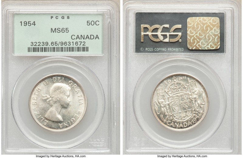 Elizabeth II 50 Cents 1954 MS65 PCGS, Royal Canadian mint, KM53.

HID098012420...