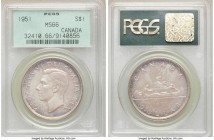 George VI Dollar 1951 MS66 PCGS, Royal Canadian mint, KM46. Neon pastels mixed with lavender-gray toning. 

HID09801242017

© 2020 Heritage Auctio...