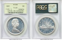 Elizabeth II "Large Beads - Blunt 5" Dollar 1965 PL66 PCGS, Royal Canadian mint, KM64.1. Type 3, Large beads, blunt 5 variety.

HID09801242017

© ...