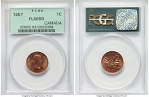 Elizabeth II 6-Piece Certified Prooflike Set 1957 PCGS, 1) Cent - PL66 Red, KM49 2) 5 Cents - PL67, KM50a 3) 10 Cents - PL65, KM51 4) 25 Cents - PL67,...