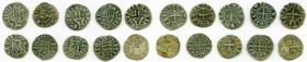 10-Piece Lot of Uncertified Assorted Deniers ND (12th-13th Century) VF, Lot includes Besançon (5) Louis IX (2) and Philip IV (3). Average 17mm. Weight...